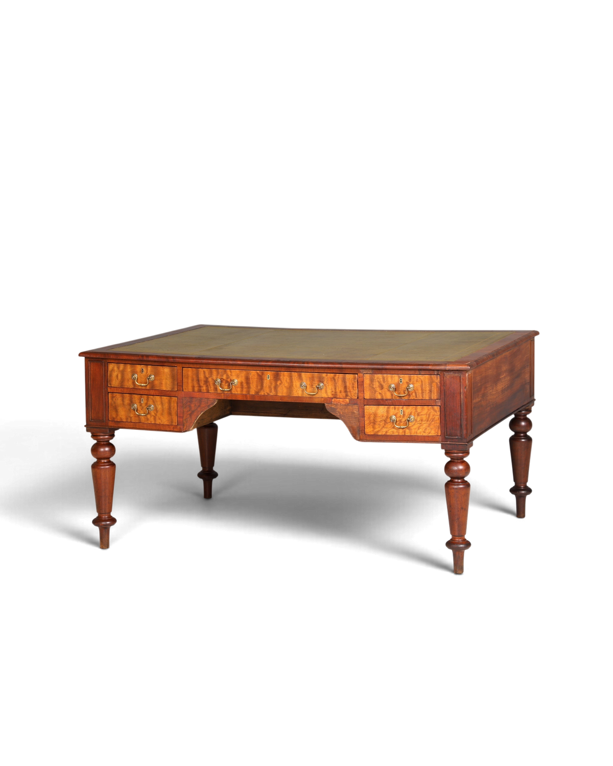 Wunderschöner Englischer XXL Schreibtisch Englisch Partner Desk Leder Auflage Antik Stil Bürotisch Office Desk
