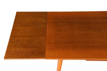 Hauptstadt Möblerei vintage mid-century ahşap yemek masası, üstten görünüm, uzatılabilir tasarım