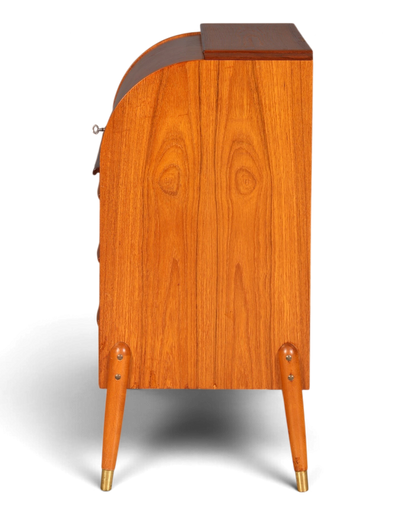 Wunderschöner Mid Century Rollladen Sekretär Schreibkommode Büro Schrank Vintage 60s Holz