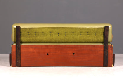 Seltenes Maritim Sofa Daybed Schlafcouch Englischer echt Leder Military Chest Bett Antik