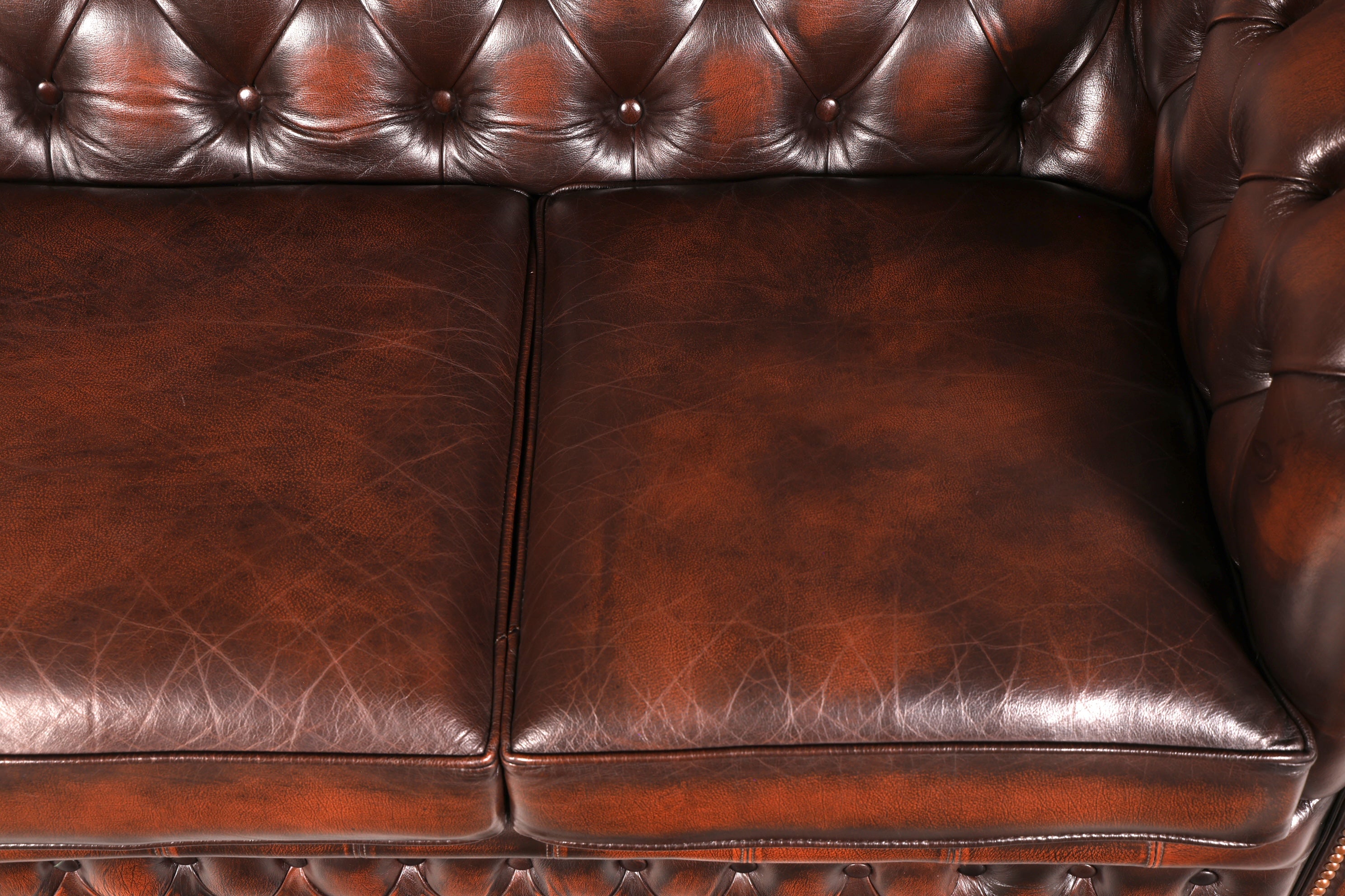 Wunderschönes Original Centurion Chesterfield Sofa 3-Sitzer echt Leder Couch Englisch Polstersofa Ledersofa