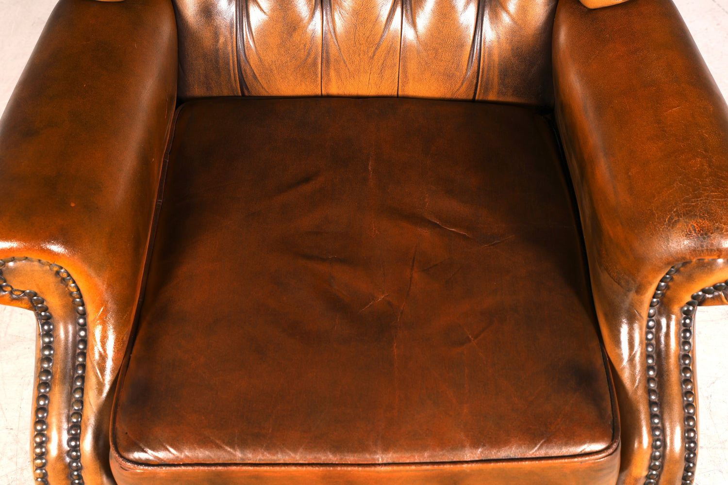 Edler Original Chesterfield Ohrenbacken Sessel Englisch Leder Herrensessel UK Armlehnsessel