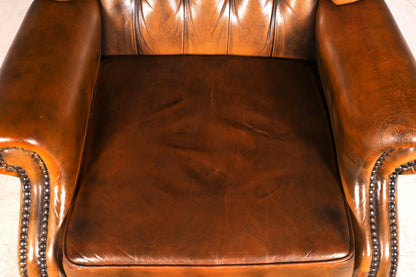 Edler Original Chesterfield Ohrenbacken Sessel Englisch Leder Herrensessel UK Armlehnsessel