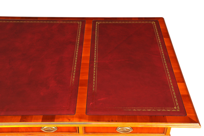 G721 Finish cm HELDENSE Wunderschöner Englischer Schreibtisch Englisch Eibe Desk Leder Auflage Antik Stil Bürotisch Office Desk (Kopie)