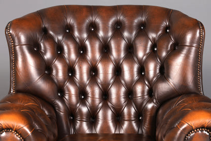 G102 Finish Original Chesterfield Ohrenbacken Sessel Englisch Leder Herrensessel UK Armlehnsessel
