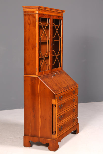G390 Finish Stilvoller Englischer Sekretär Büro Aufsatzsekretär Eibe Antik Stil Vitrinen Schrank UK (Kopie)