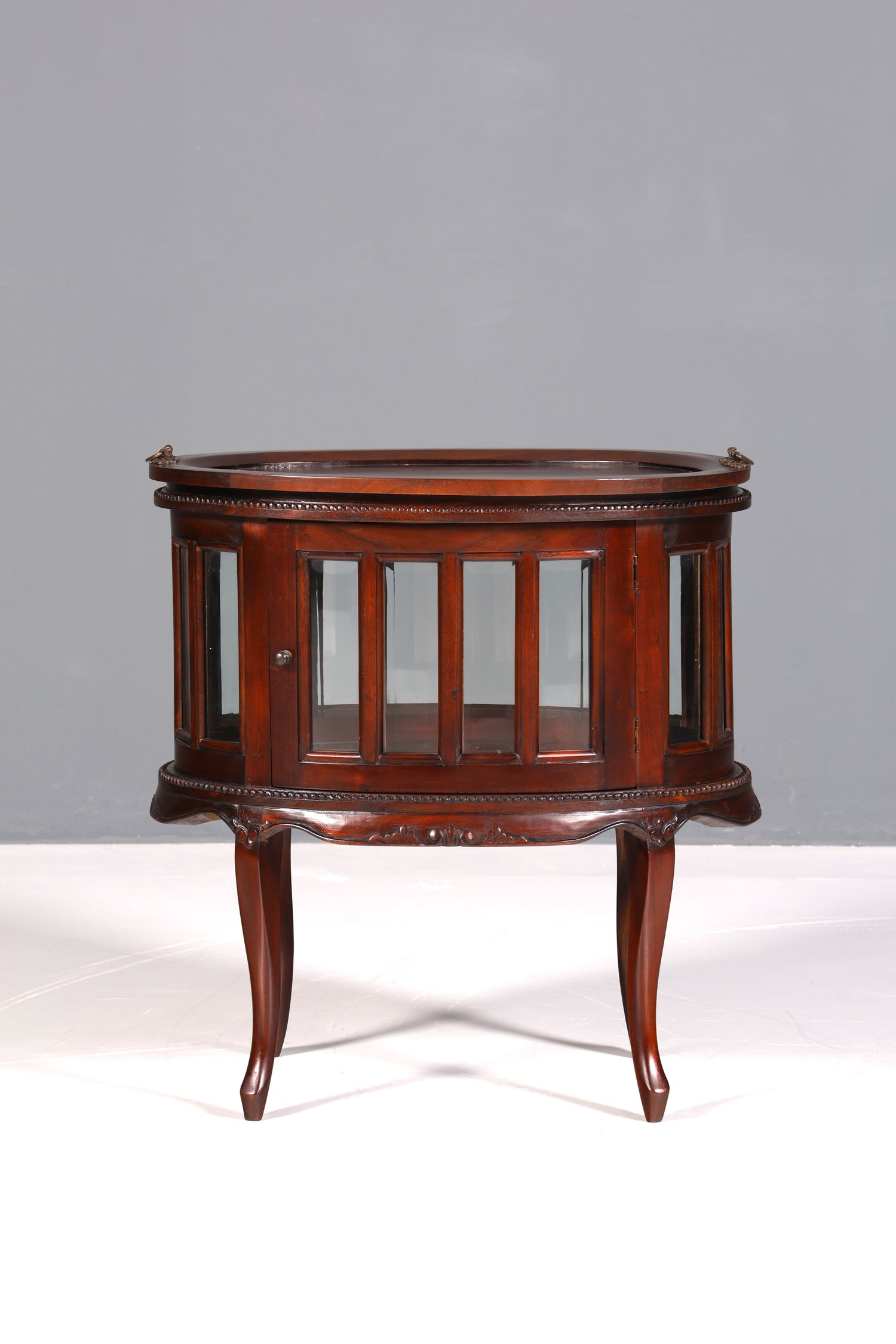 Beautiful, delicate Chippendale bar cabinet, real wood tea cabinet in Art Nouveau style, display cabinet