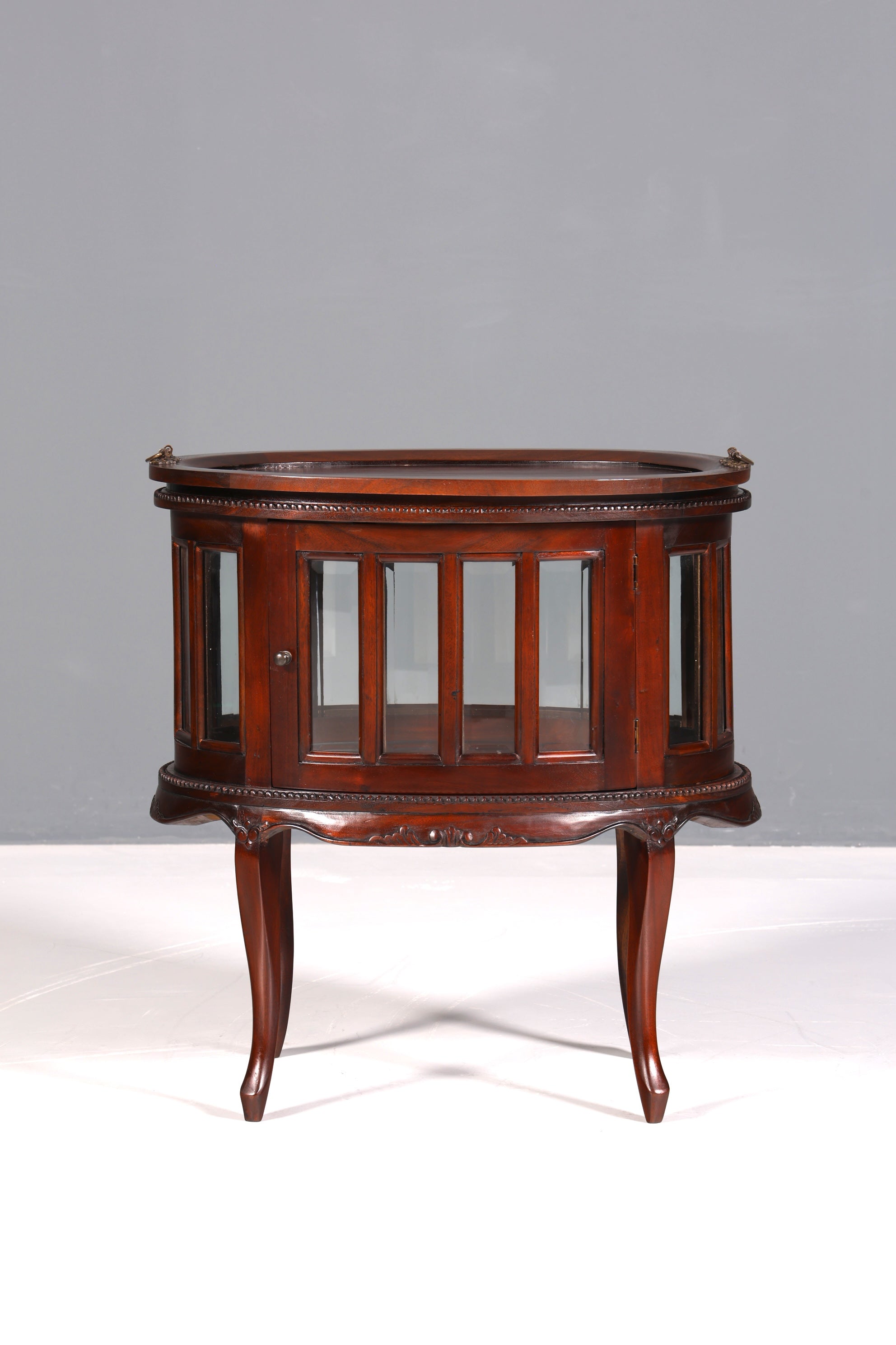 Beautiful, delicate Chippendale bar cabinet, real wood tea cabinet in Art Nouveau style, display cabinet