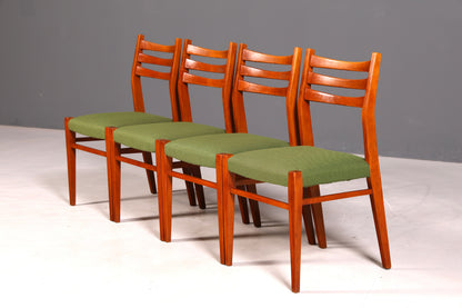 4x Mid Century Teak Holz Stühle Made in Denmark Retro Stuhlset Danish Design Vintage Küchenstühle
