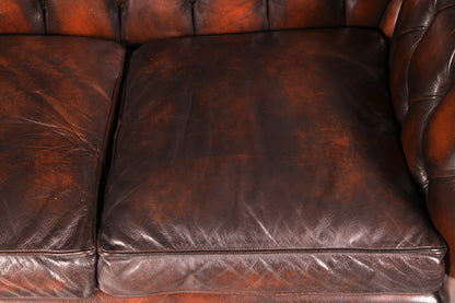 Wunderschönes Original Chesterfield Sofa 2-Sitzer Couch Echt Leder Englisch Polstersofa