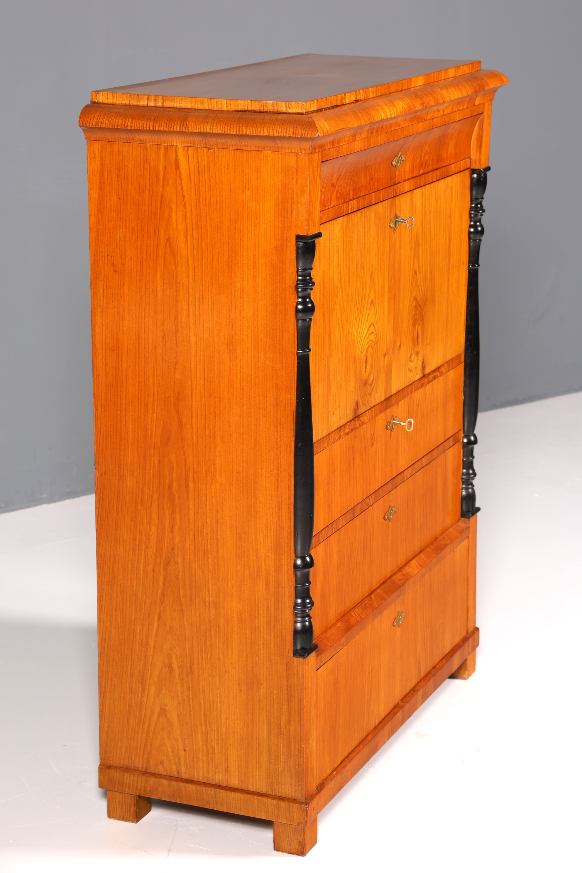 Beautiful Original Biedermeier Secretary around 1860 English Chest of Drawers Antique Office Chest of Drawers