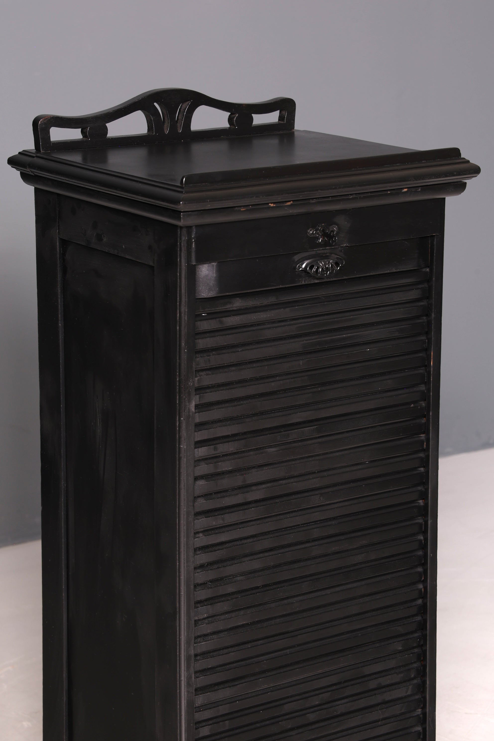 Stilvoller Jugendstil Rollladenschrank Antik Apothekerschrank Büroschrank Aktenschrank Holz