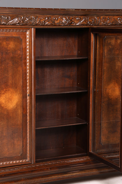 Wunderschöner Neorenaissance Bücherschrank Antik Vitrine Herrenzimmer Gründerzeit Schrank Regal Vintage