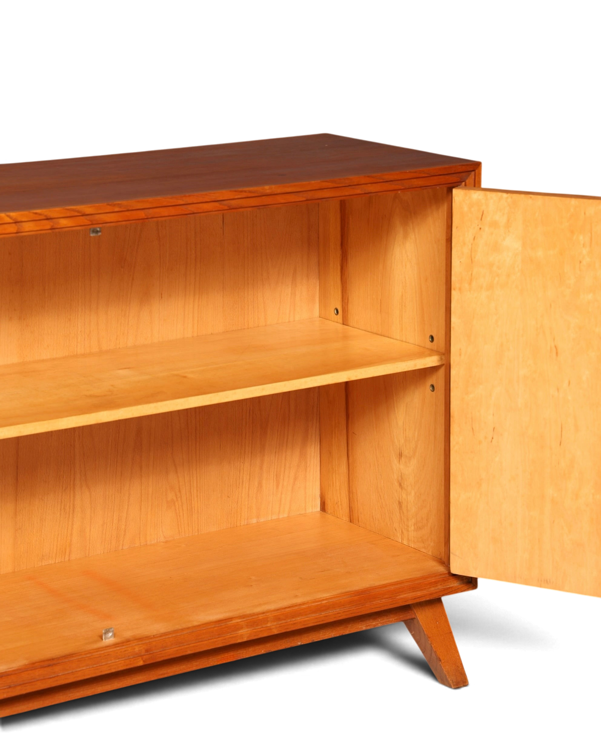 Hauptstadt Möblerei Mid Century Kommode aus Echtholz mit offenem Fach und Vintage-Design im 60er Jahre Stil