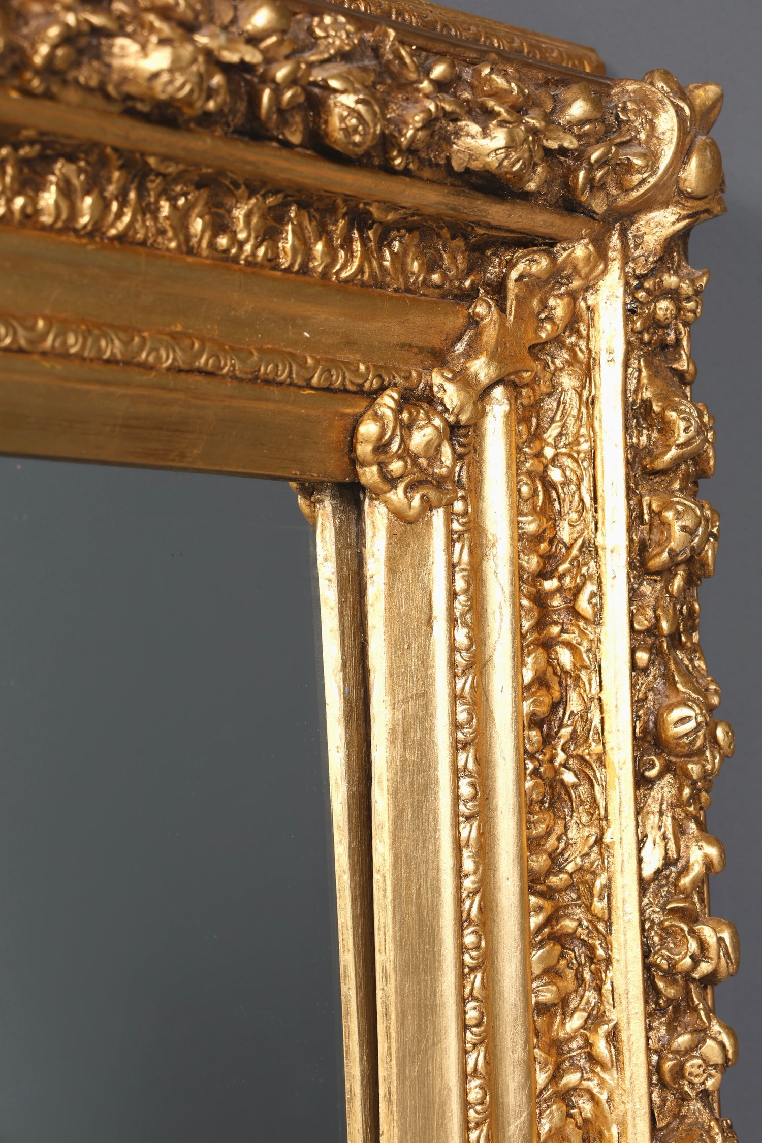 Stilvoller XXL Prunk Barock Stil Standspiegel Antik Stil Ornament Gold Flurspiegel Spiegel