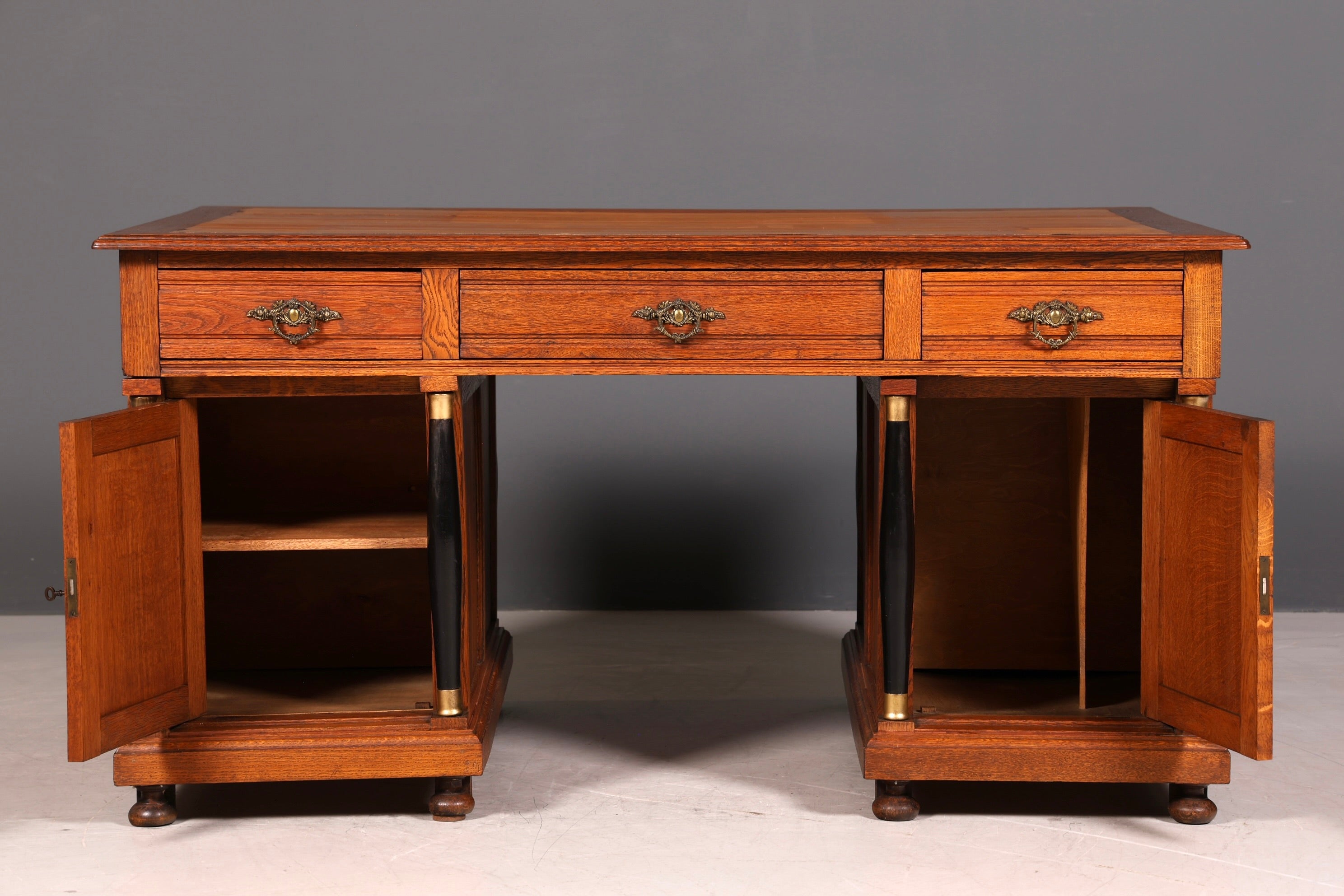Traumhafter Gründerzeit Schreibtisch Jugendstil Bürotisch echt Holz Antik Office Desk