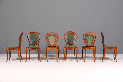 6x Traumhafte Louis Philippe Stühle um 1880 Biedermeier Stuhl Set Antik Esszimmer Stühle Küchenstuhlset