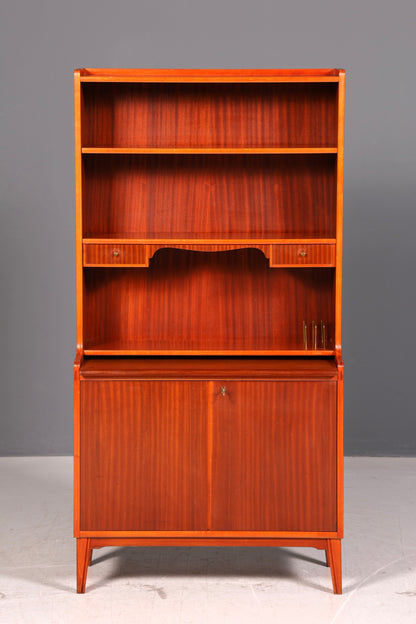 Wunderschöner Mid Century Schrank Sekretär Bücherregal Highboard Vintage Regal Kommode Holz