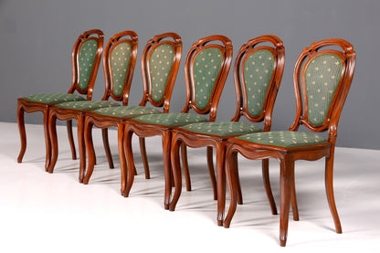 6x Traumhafte Louis Philippe Stühle um 1880 Biedermeier Stuhl Set Antik Esszimmer Stühle Küchenstuhlset