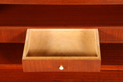 Wunderschöner Mid Century Schrank Bücherregal Vintage Sekretär Highboard Holz Regal Bookshelf