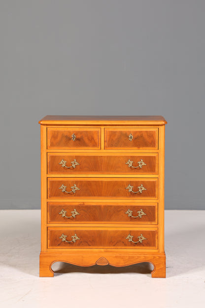 Traumhafte Englische Eibe Kommode echt Holz Vertiko Antik 60er Jahre Schubladenkommode