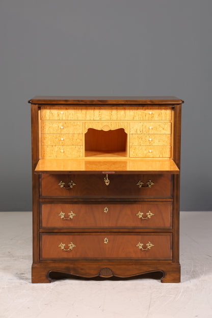 Stilvoller Sekretär im Englischen Stil Büro Vertiko Kommode Mahagoni Schreibkommode