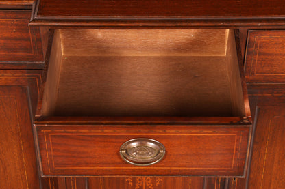 Beeindruckende Englische Vitrine Mahagoni Bibliothek Bücherschrank Glasvitrine Buffet Schrank Antik Vintage