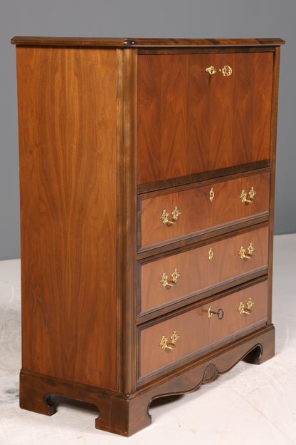 Stilvoller Sekretär im Englischen Stil Büro Vertiko Kommode Mahagoni Schreibkommode