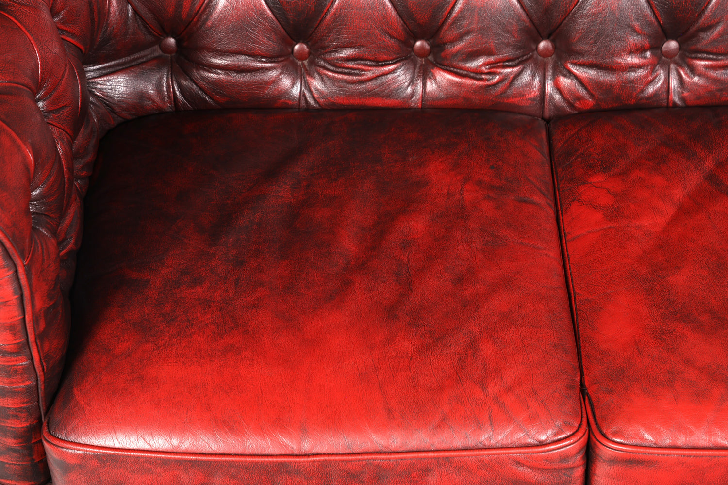 Wunderschönes Original Chesterfield 2er Sofa Englisch Oxblood Leder 2- Sitzer Couch 1 von 2