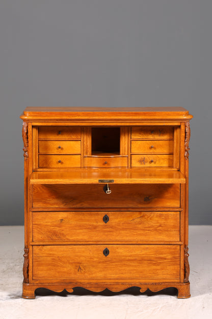 Stilvoller Biedermeier Sekretär um 1860 Vertiko Antik Kommode Louis Philippe Schreibkommode