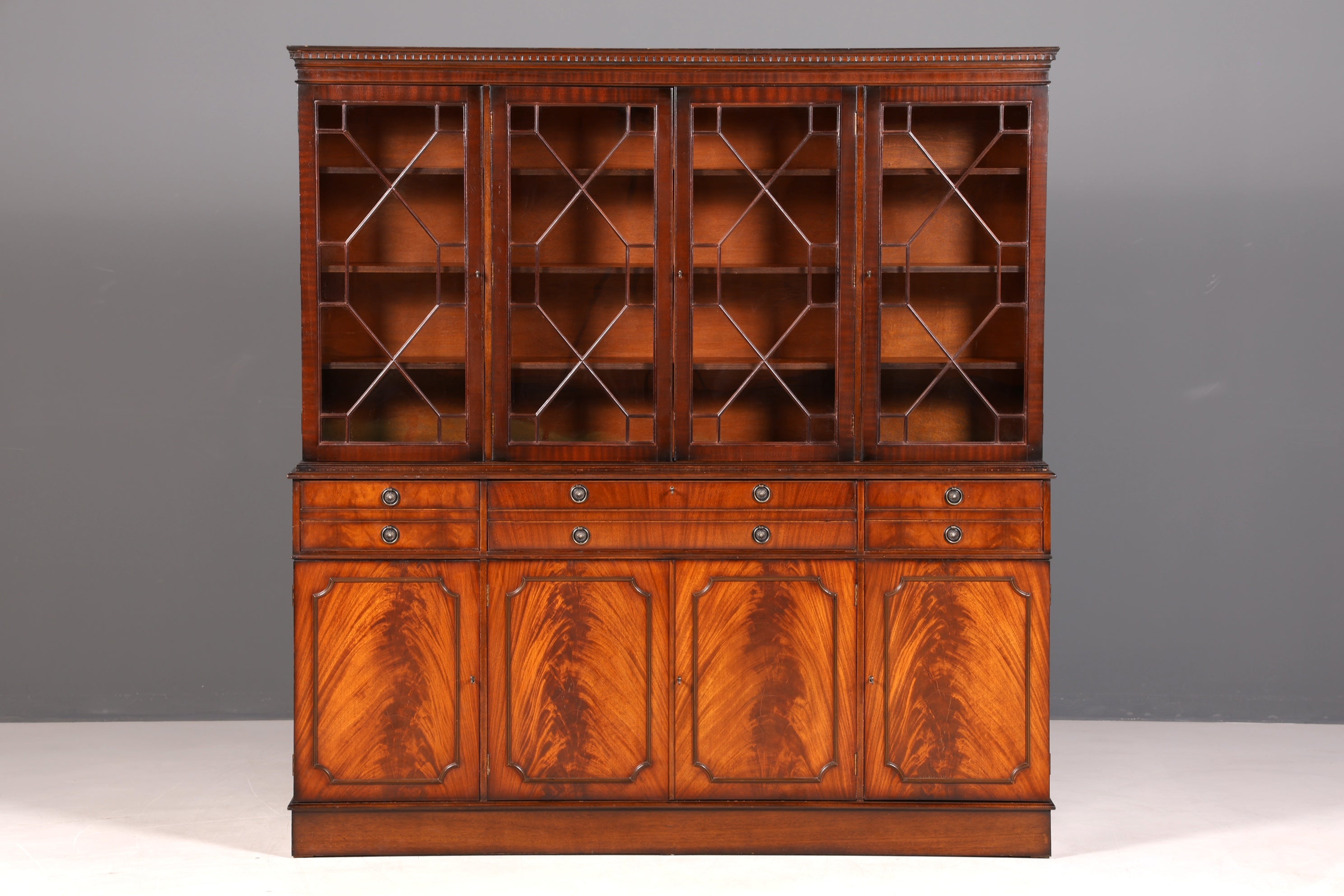 G718 Finish Wunderschöne Englische Vitrine Bibliothek Sekretär echt Holz Antik Schrank Regal (Kopie)