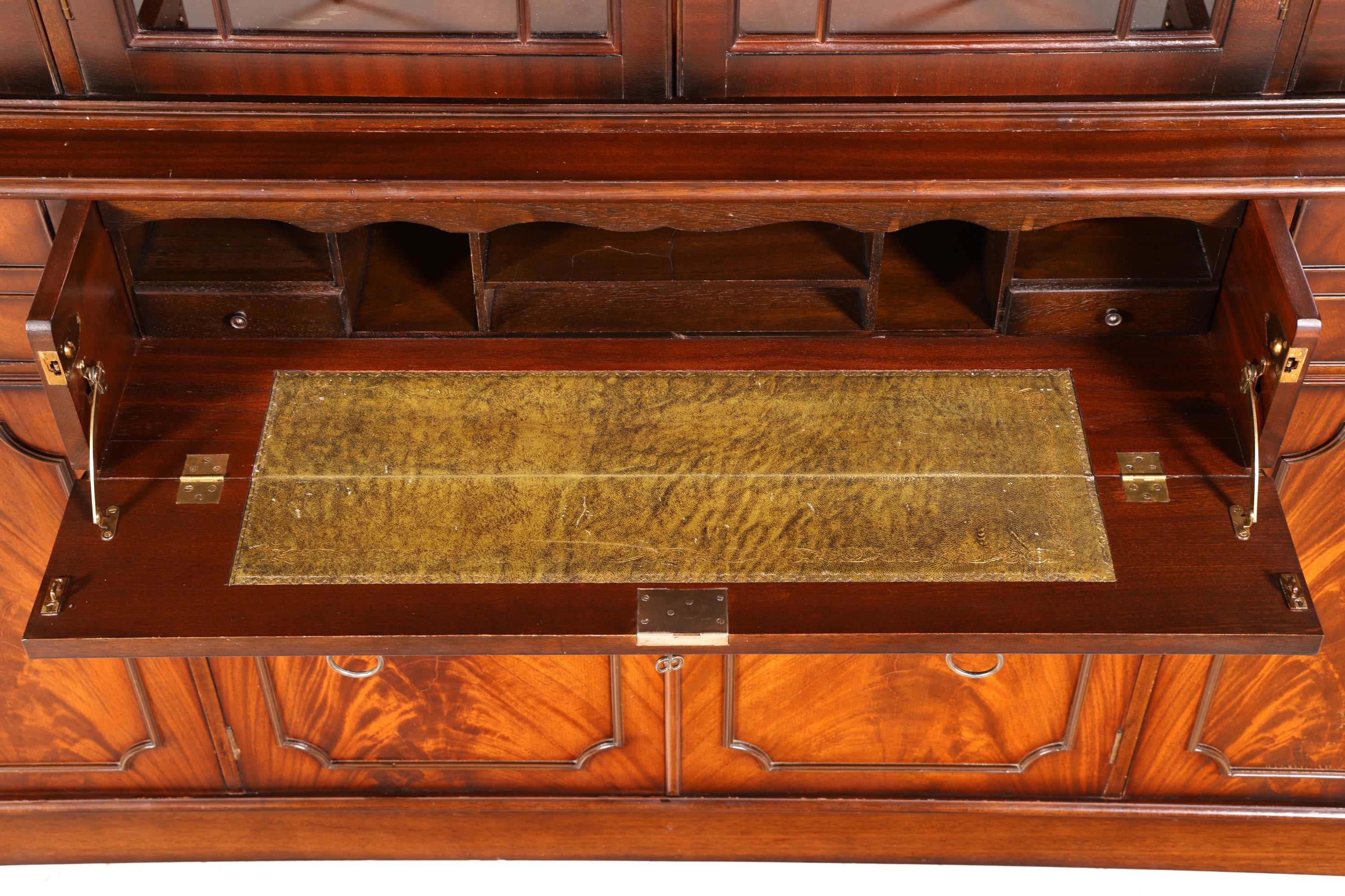 G718 Finish Wunderschöne Englische Vitrine Bibliothek Sekretär echt Holz Antik Schrank Regal (Kopie)