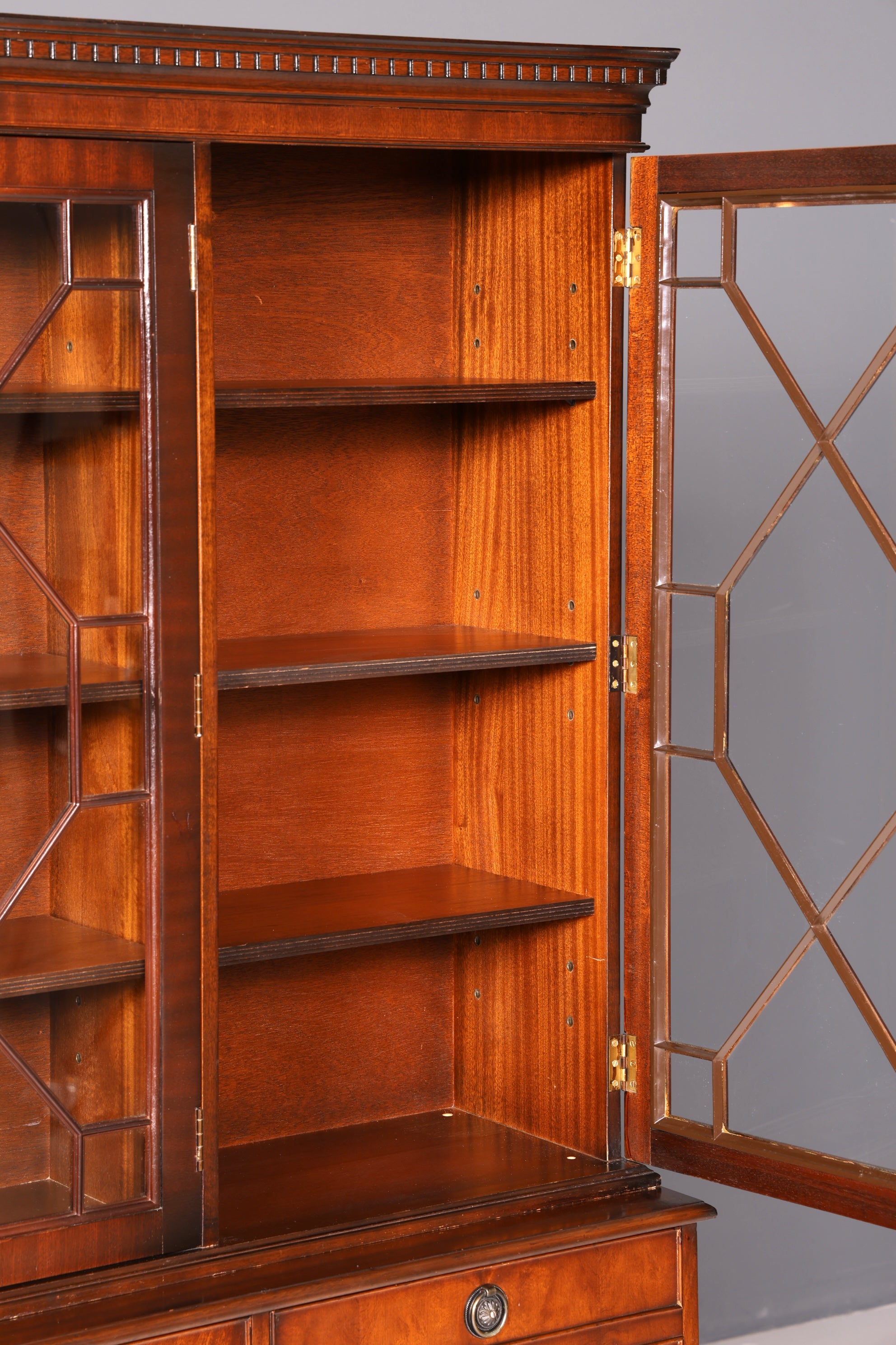 G718 Finish Wunderschöne Englische Vitrine Bibliothek Sekretär echt Holz Antik Schrank Regal (Kopie)