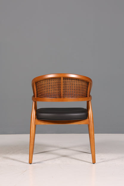 Edler Korbgeflecht Esszimmer Stuhl &quot;Malibu Black Plus&quot; Küchenstuhl Armlehnstuhl Buche Sekretär Stuhl