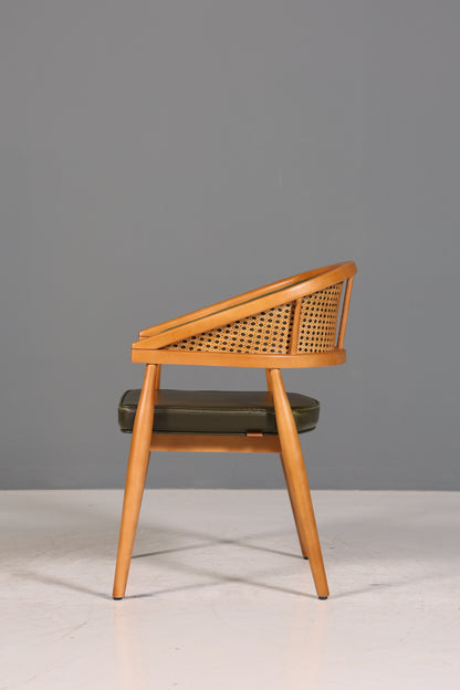 Edler Korbgeflecht Esszimmer Stuhl &quot;Malibu Plus Green&quot; Küchenstuhl Armlehnstuhl Buche Sekretär Stuhl