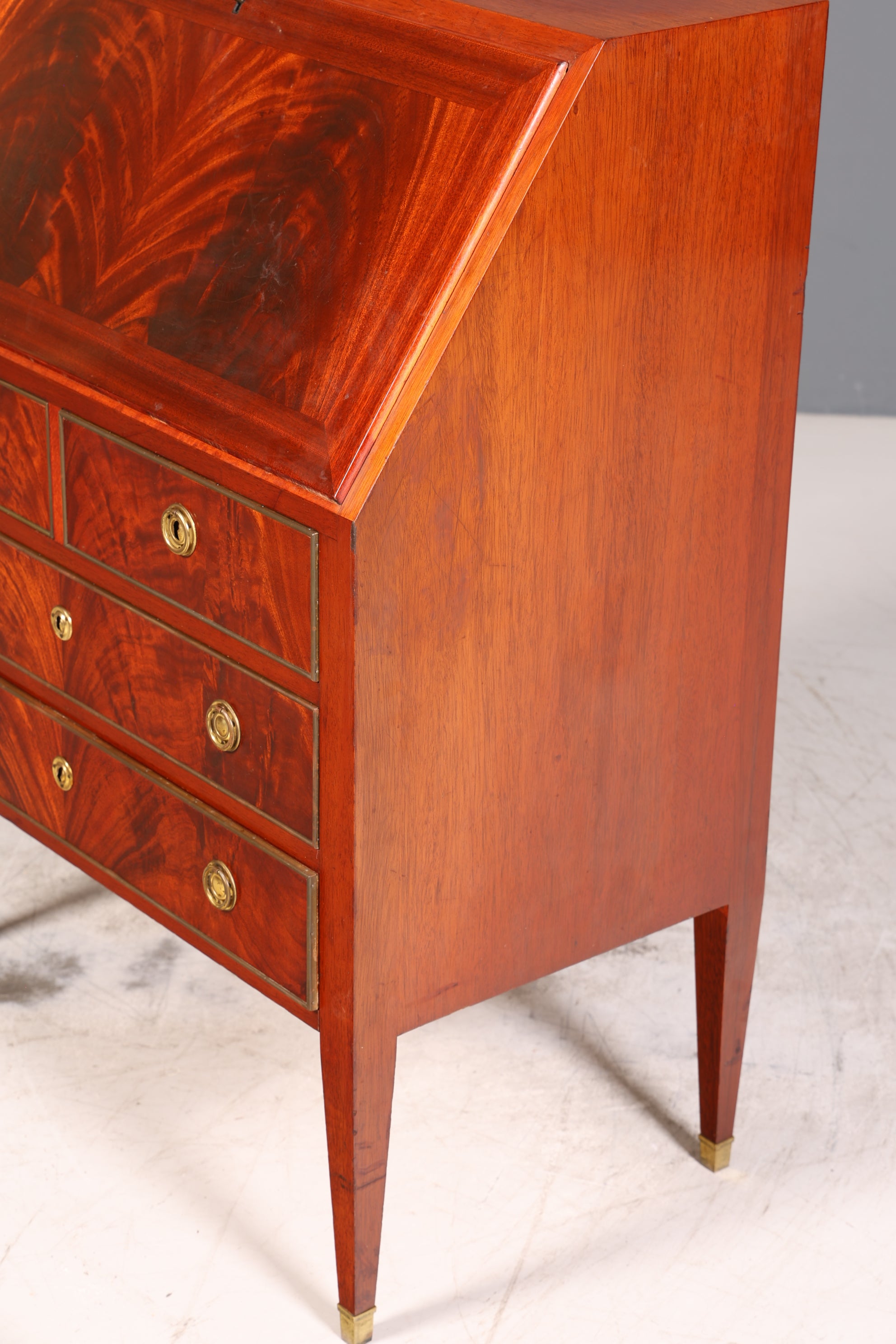 Edler Sekretär im Louis Seize Stil Büro Kommode Empire Englisch Schreibkommode Schreibtisch