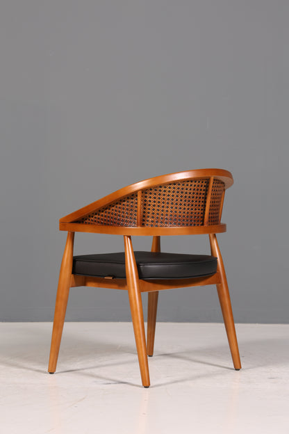 Edler Korbgeflecht Esszimmer Stuhl &quot;Malibu Black Plus&quot; Küchenstuhl Armlehnstuhl Buche Sekretär Stuhl