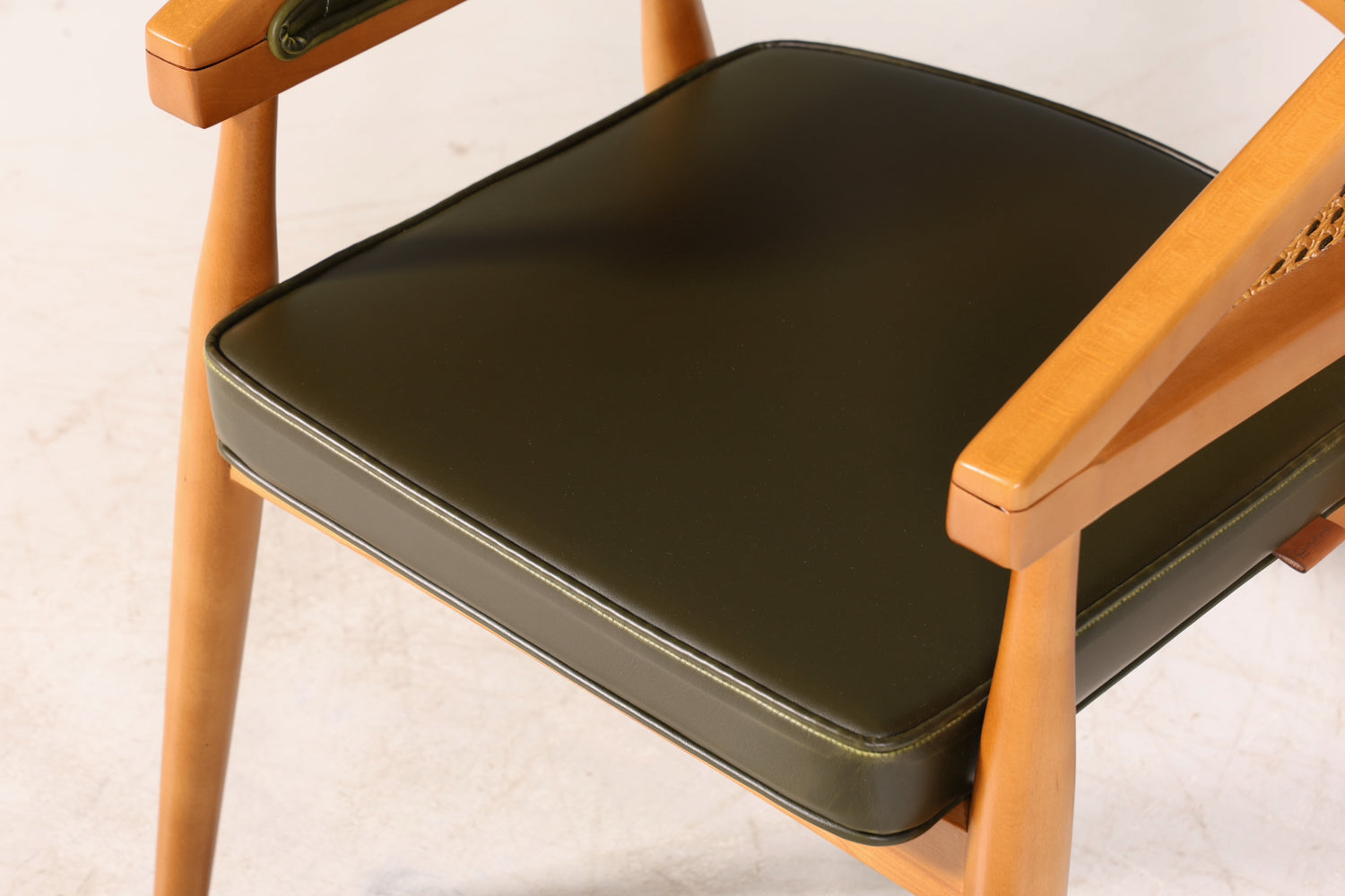 Edler Korbgeflecht Esszimmer Stuhl &quot;Malibu Plus Green&quot; Küchenstuhl Armlehnstuhl Buche Sekretär Stuhl