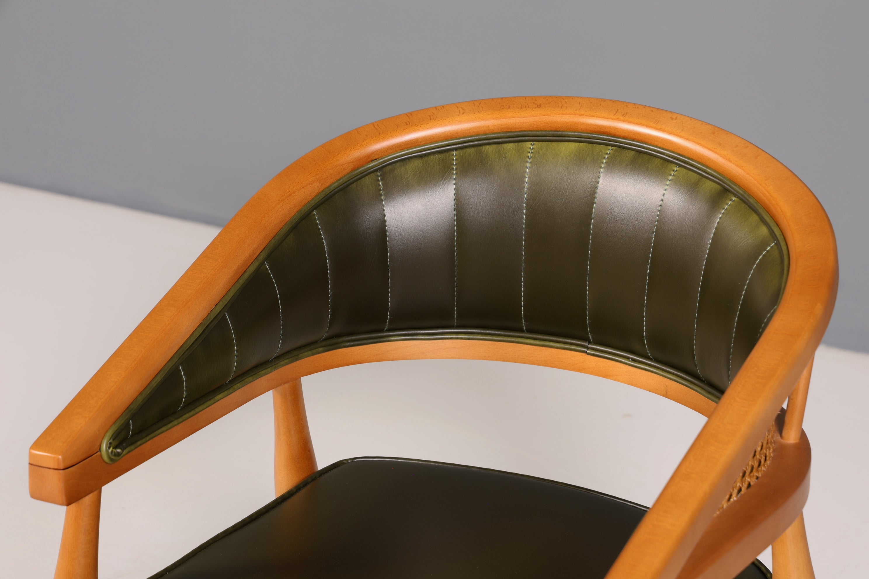 Edler Korbgeflecht Esszimmer Stuhl &quot;Malibu Plus Green&quot; Küchenstuhl Armlehnstuhl Buche Sekretär Stuhl