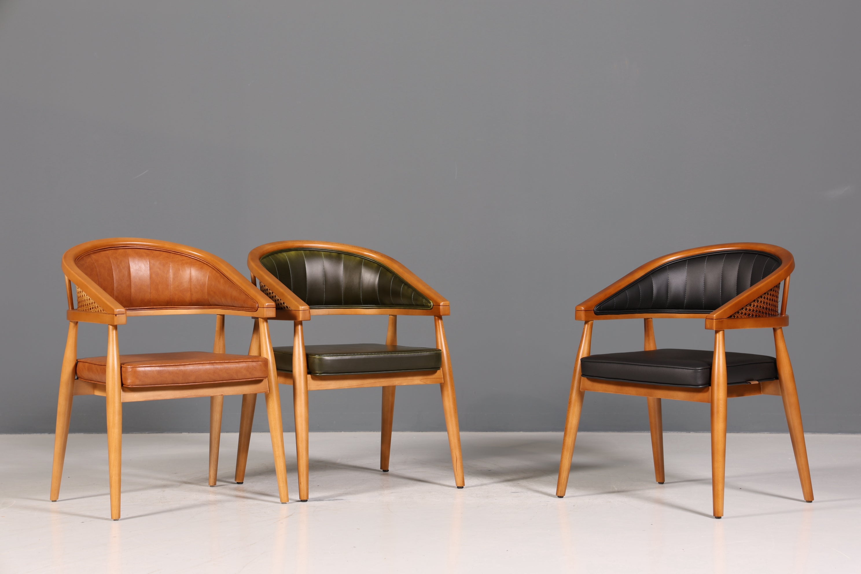 Edler Korbgeflecht Esszimmer Stuhl &quot;Malibu Black Plus&quot; Küchenstuhl Armlehnstuhl Buche Sekretär Stuhl