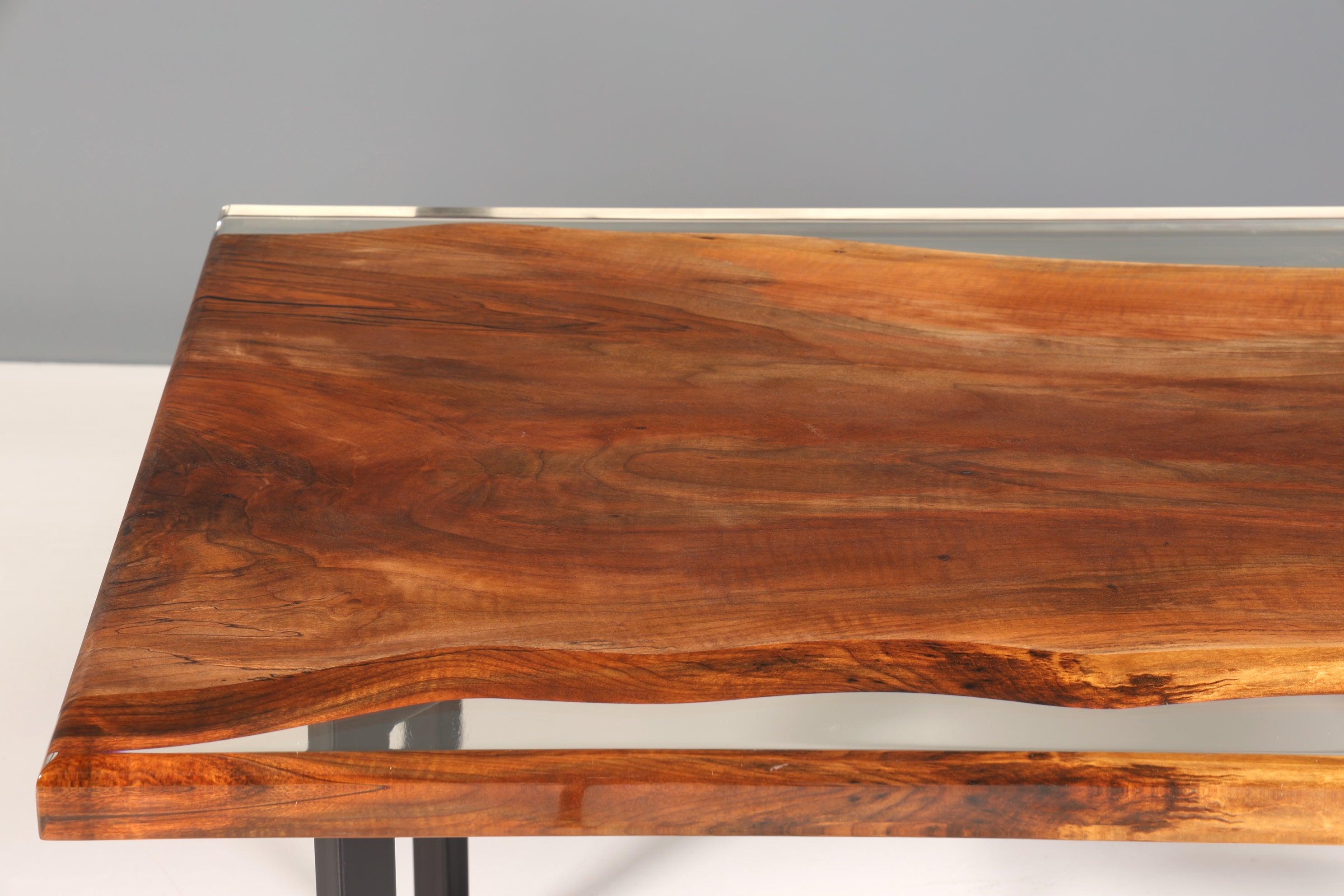 Beeindruckender Epoxidharz Tisch 160-90cm Nussbaum Esszimmer Tisch massiv Holz Epoxy Küchentisch