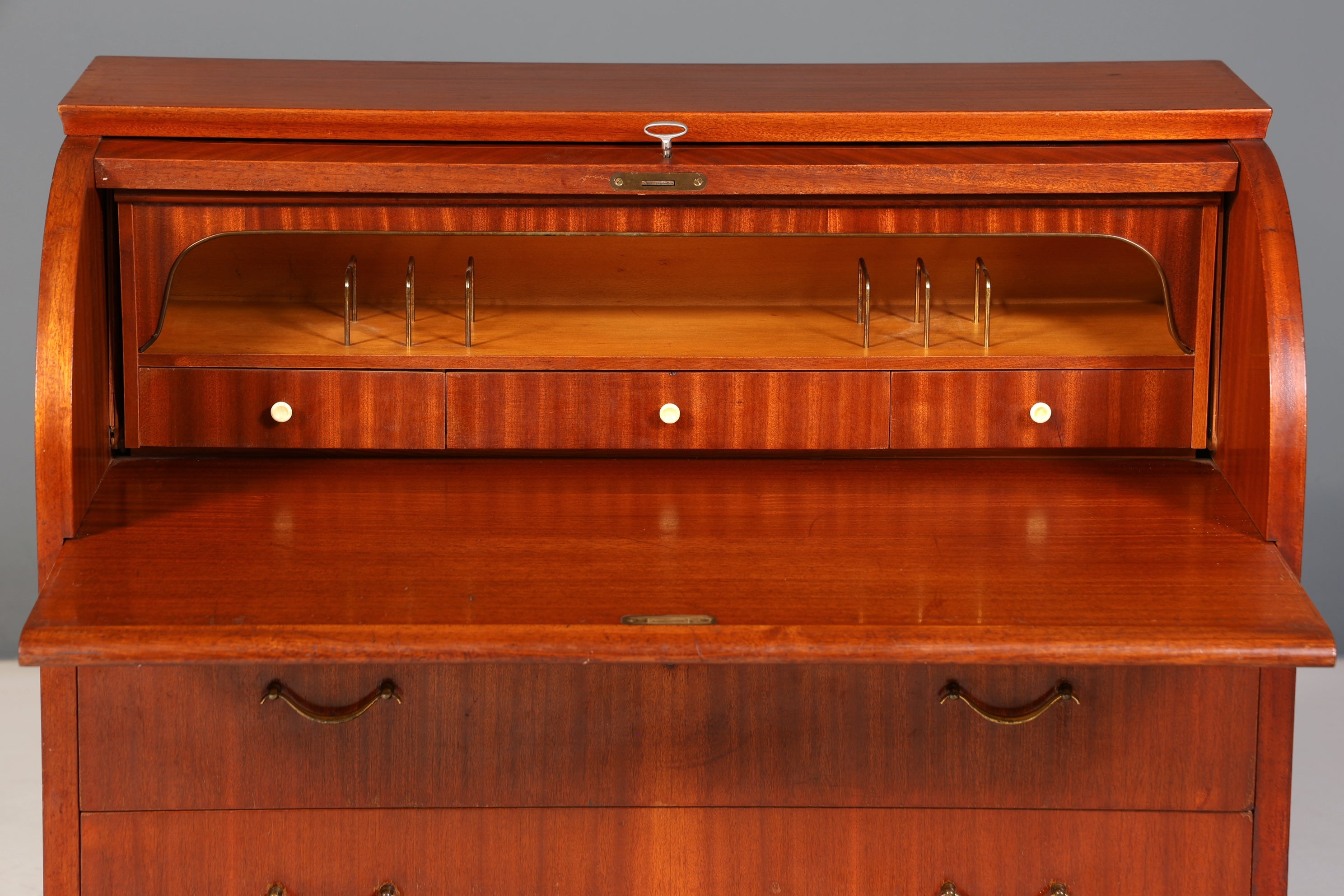 Traumhafter Mid Century Rollladen Sekretär Danish Design echt Holz Rollladen Kommode