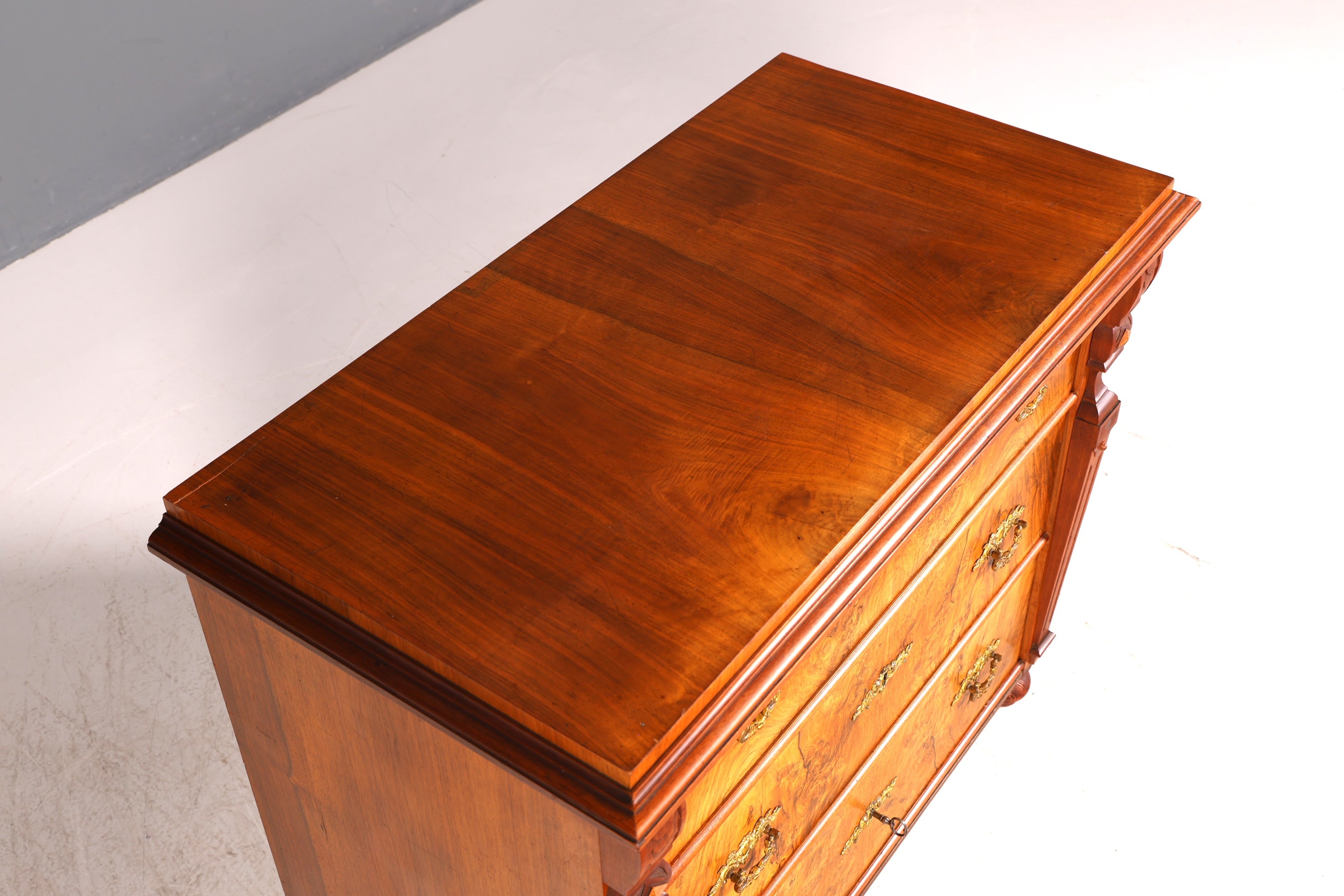 G071 Finish cm Wunderschöne Gründerzeit Kommode Louis Philippe Nussbaum Schubladen Kommode Sideboard um 1880