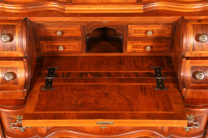 Beeindruckender Barock Aufsatzsekretär Sekretär Schreibschrank Tabernakel Antik Stil Massivholz Vintage