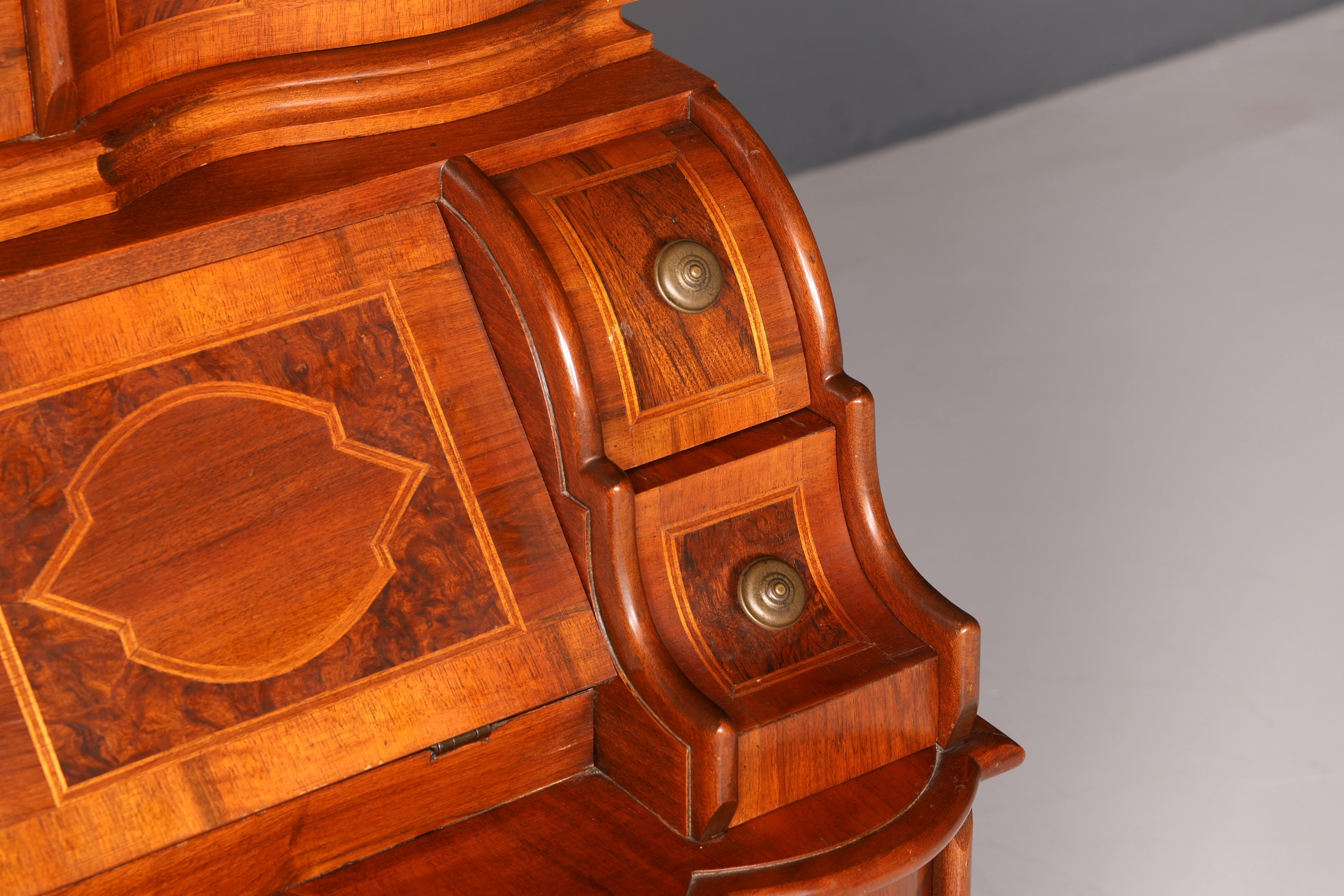 Beeindruckender Barock Aufsatzsekretär Sekretär Schreibschrank Tabernakel Antik Stil Massivholz Vintage