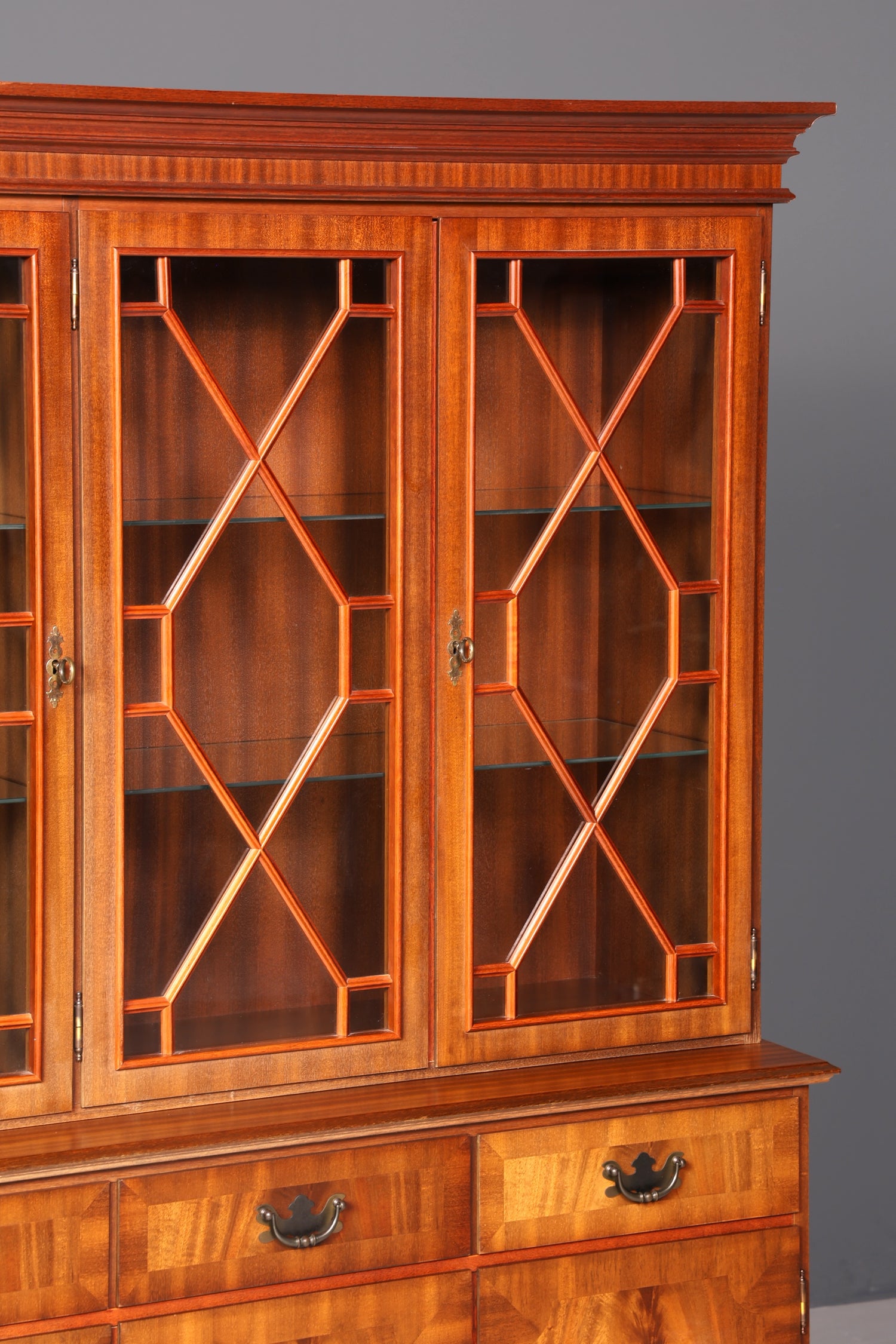 Wunderschöne Englische Vitrine Bibliothek Bücherschrank Glasvitrine Buffet Schrank Echt Holz Antik Vintage