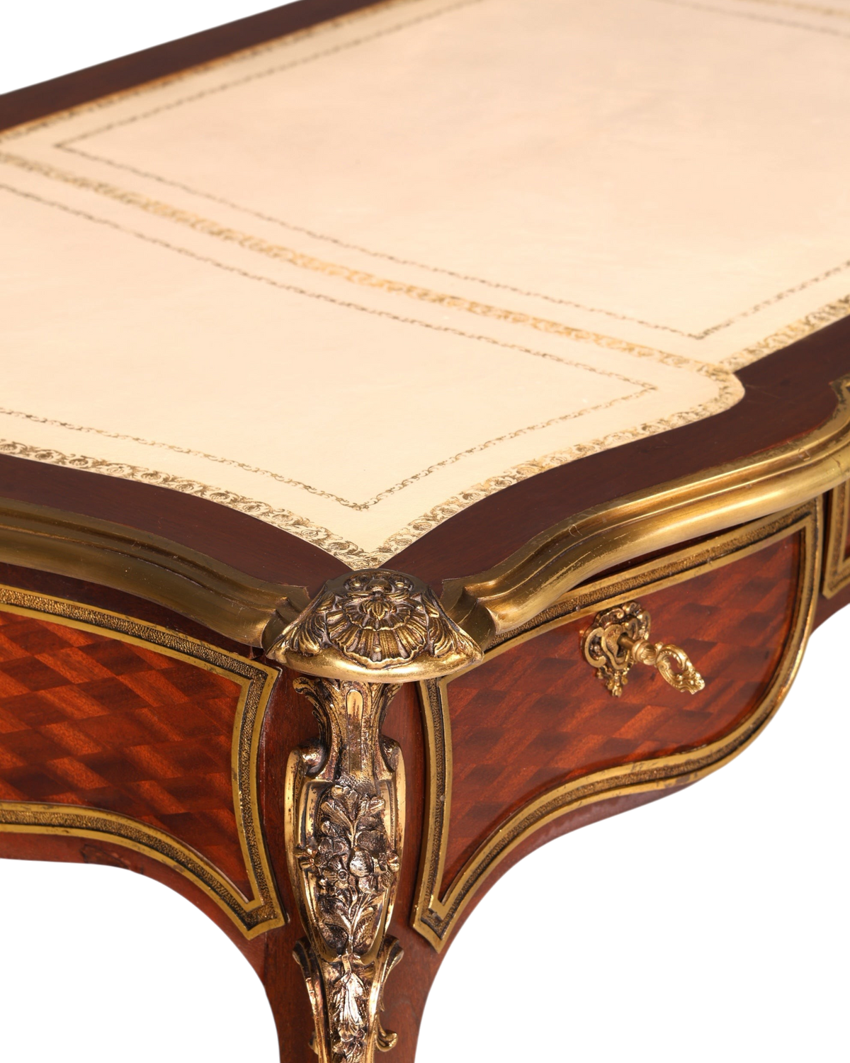 G078 Finish - Louis XV Barock Schreibtisch usw. Messing Zarge, Preis muss ich noch recherchieren