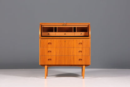 Wunderschöner Mid Century Rollladen Sekretär Danish Design Teak Holz Rollladen Kommode