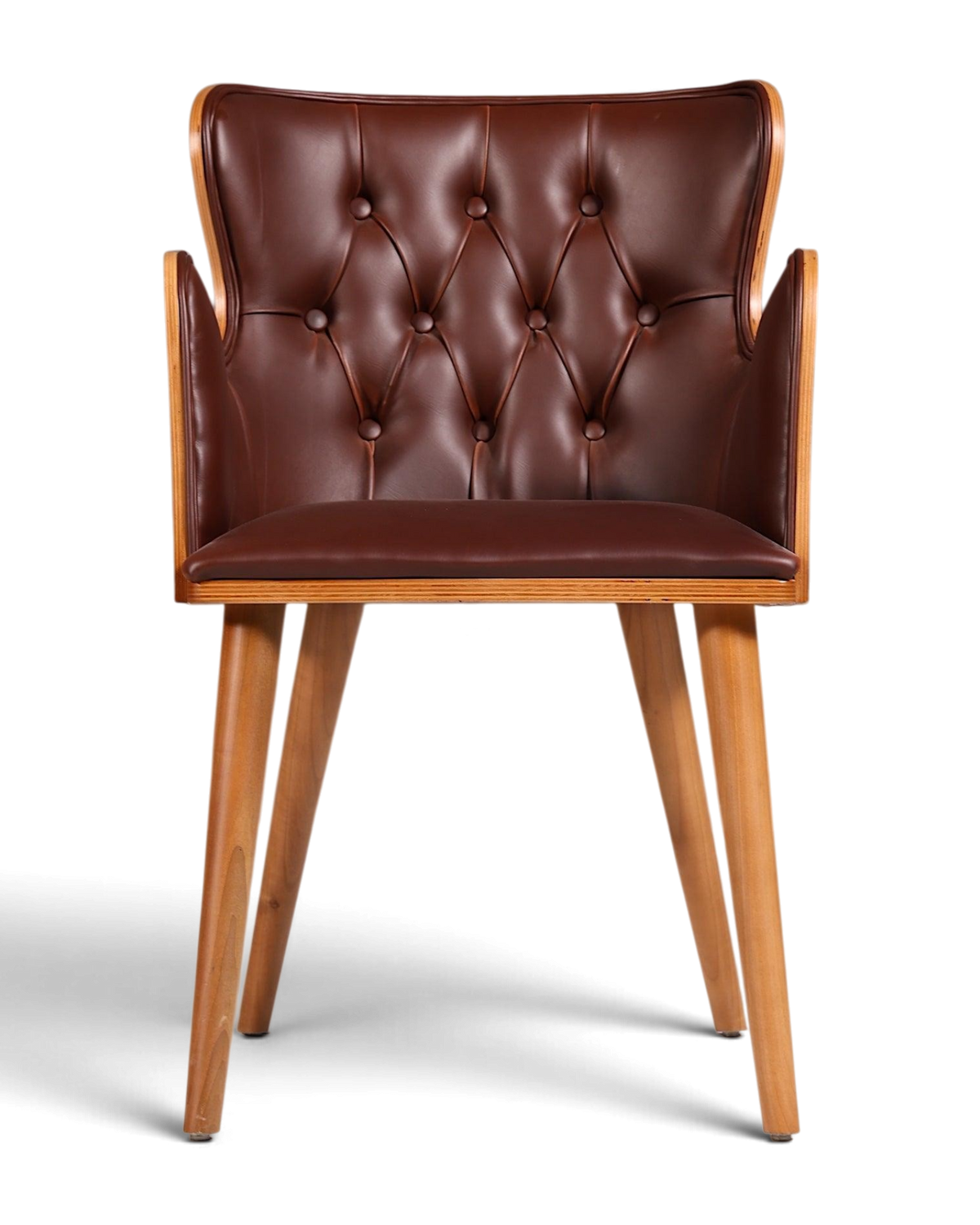 Wunderschöner Chesterfield Stil Stuhl "León Brown" Armlehnstuhl Nussbaum Esszimmerstuhl Sekretär Stuhl
