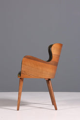 Wunderschöner Chesterfield Stil Stuhl "León Green" Armlehnstuhl Nussbaum Sekretär Stuhl